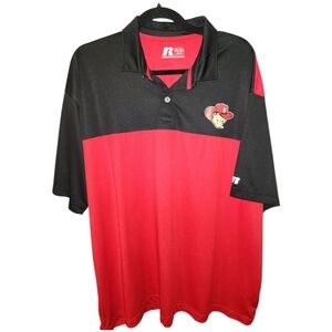 Russell Athletic Men's Black and Red Polo Shirt
